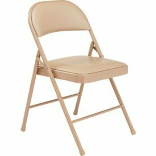 National Public Seating Interion Folding Chair, Vinyl, Beige INT-951